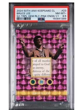 Bruce Lee 1/1 PSA 8.5 Relic Card Pink Parallel Rare 2024 Gem